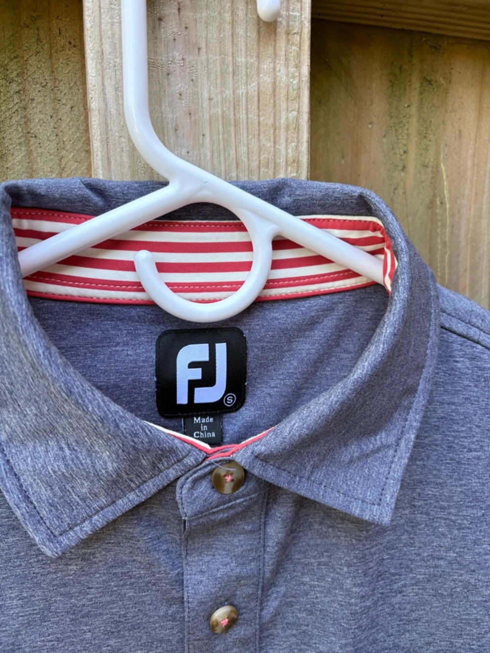 FootJoy Men's Blue/Gray Heather Golf Polo - Picture 3 of 7